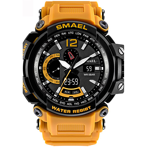 

Men's Sport Watch Digital Watch Digital Quilted PU Leather Black / Blue / Red 50 m Water Resistant / Waterproof Alarm Calendar / date / day Analog - Digital Black / Gray Black / Silver Black / Rose