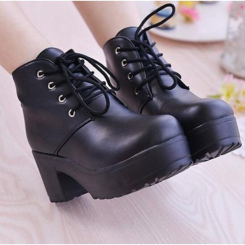 

Women's Boots Block Heel Boots Chunky Heel Booties Ankle Boots Combat Boots Nappa Leather Winter White Black / Booties / Ankle Boots / Booties / Ankle Boots / EU39