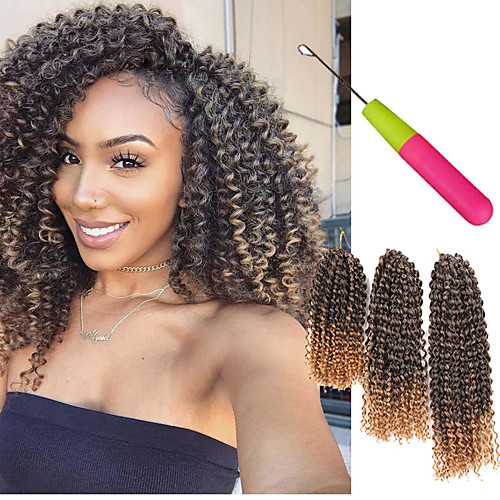 

Braiding Hair Curly Afro Crochet Twist Braids Synthetic Hair 3pcs / pack Hair Braids Short Jamaican Bounce Hair