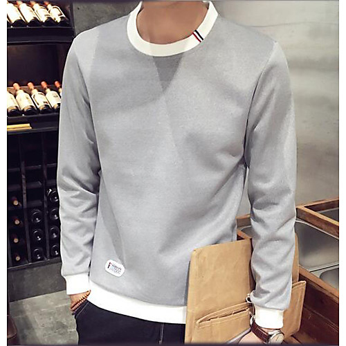 

Men's Sweatshirt Color Block Round Neck Going out Weekend Chic & Modern Hoodies Sweatshirts Long Sleeve White Black Blue / Spring / Fall