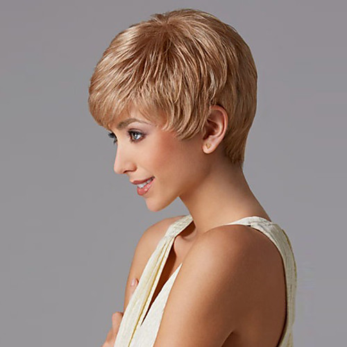 

Synthetic Wig Straight Straight Pixie Cut With Bangs Wig Blonde Short Blonde Synthetic Hair Women's Blonde