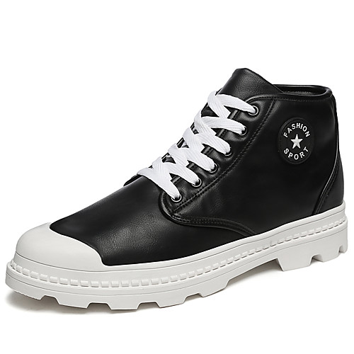 

Men's Boots Comfort Shoes Casual Faux Leather Booties / Ankle Boots White Black Red Fall Spring / Split Joint