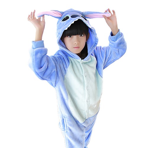 

Kid's Kigurumi Pajamas Anime Blue Monster Onesie Pajamas Flannel Fabric Blue / Pink Cosplay For Boys and Girls Animal Sleepwear Cartoon Festival / Holiday Costumes
