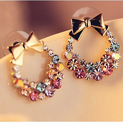 

Women's Stud Earrings Bowknot Ladies Classic Blinging Rhinestone Earrings Jewelry Gold For Wedding Daily Masquerade Engagement Party Prom Going out