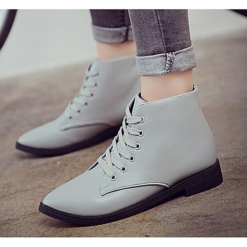 

Women's Boots Chunky Heel Booties Ankle Boots Fashion Boots Combat Boots Nappa Leather Cowhide Winter Black Gray / Booties / Ankle Boots / Booties / Ankle Boots