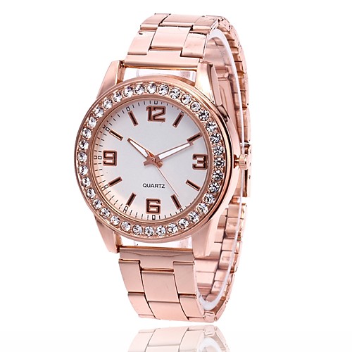 

Men's Women's Wrist Watch Diamond Watch Gold Watch Quartz Metal Silver / Gold / Rose Gold Casual Watch Analog Charm Casual Simulated Diamond Watch - Rose Gold Gold Silver