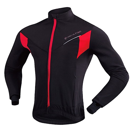 

Realtoo Men's Women's Cycling Jacket Winter Fleece Bike Winter Jacket Windproof Fleece Lining Sports Solid Color Mountain Bike MTB Road Bike Cycling Clothing Apparel Bike Wear / Long Sleeve
