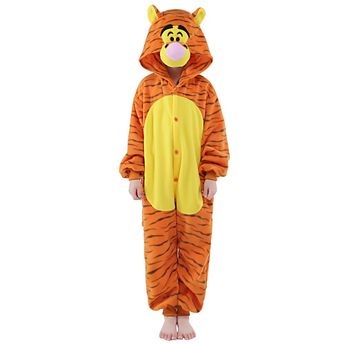 

Kid's Tiger Kigurumi Pajamas Onesie Pajamas Flannel Toison Orange Cosplay For Animal Sleepwear Cartoon Halloween Festival / Holiday