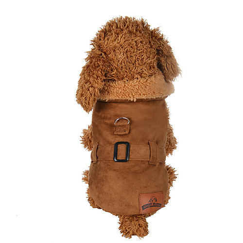 

Dog Coat Dog Clothes Solid Colored Brown Polyester Costume For Spring & Fall Winter Men's Women's Casual / Daily