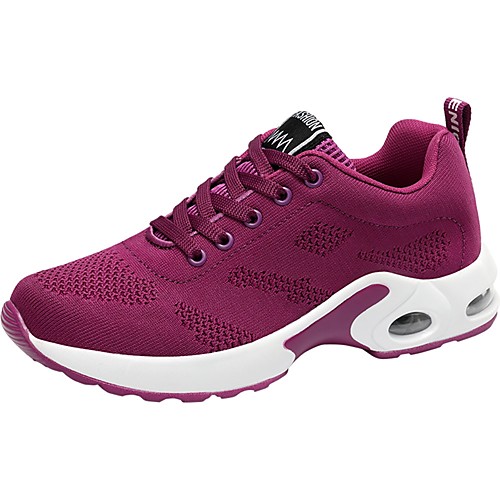 

Women's Trainers Athletic Shoes Comfort Shoes Sporty Daily Going out Outdoor Running Shoes Walking Shoes Knit Solid Colored Black Purple Red