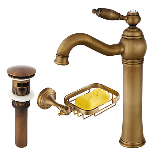 

Faucet Set - Widespread Antique Copper Centerset Single Handle One HoleBath Taps