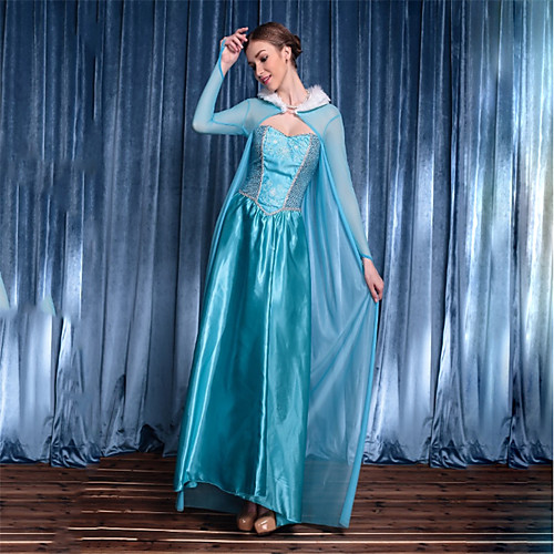 

Princess Goddess Elsa Festival / Holiday Poly / Cotton Blue Carnival Costumes Solid Color