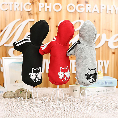 

Cat Dog Hoodie Animal Casual / Daily Winter Dog Clothes Puppy Clothes Dog Outfits Black Red Gray Costume for Girl and Boy Dog Cotton S M L XL XXL