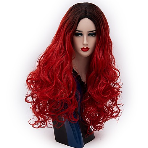 

Cosplay Costume Wig Synthetic Wig Cosplay Wig Wavy Natural Wave Natural Wave Body Wave Wig Long Black / Green Black / Purple Black / Red Synthetic Hair Women's Red Green Purple