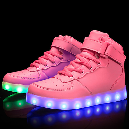 

Girls' LED / Comfort / LED Shoes Customized Materials / Leatherette Sneakers Little Kids(4-7ys) / Big Kids(7years ) Walking Shoes Lace-up / Hook & Loop / LED White / Black / Red Spring & Summer / TR