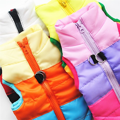 

Dog Vest Coat Harness Puppy Clothes Color Block Casual / Daily Outdoor Winter Dog Clothes Puppy Clothes Dog Outfits Black Red Blue Costume for Girl and Boy Dog Terylene Cotton XS S M L