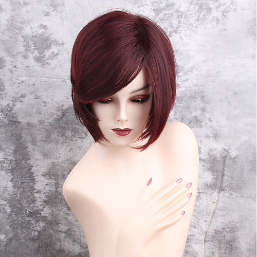 

Synthetic Wig Straight Straight Short Short Hairstyles 2020 Wig Short Brown / Burgundy Synthetic Hair Women's Side Part Brown MAYSU