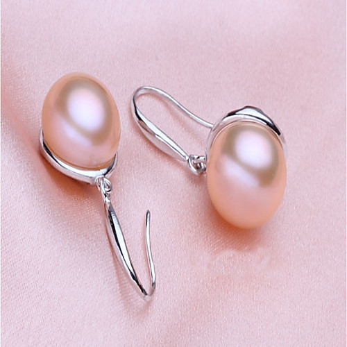 

Women's Pearl Stud Earrings Drop Earrings Ladies Fashion Elegant Sterling Silver Pink Pearl Earrings Jewelry Black / Purple / Pink For Party Daily