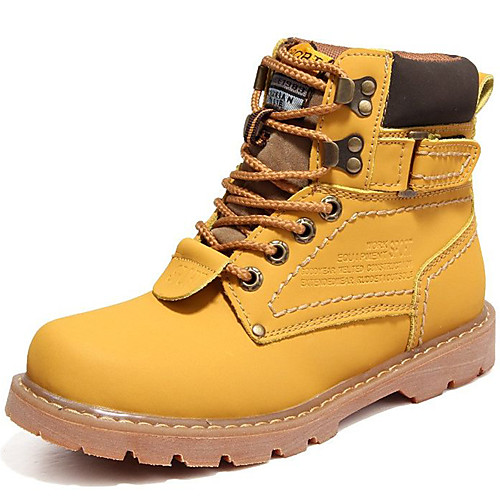 

Women's Boots Plus Size Flat Heel Booties Ankle Boots Bootie Combat Boots Outdoor Leather Lace-up Winter Yellow Brown Coffee / Booties / Ankle Boots / Booties / Ankle Boots / EU36