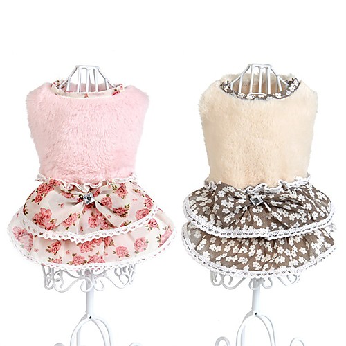 

Dog Dress Dog Clothes Princess Beige Pink Polyester Costume For Spring & Fall Winter Men's Women's Casual / Daily