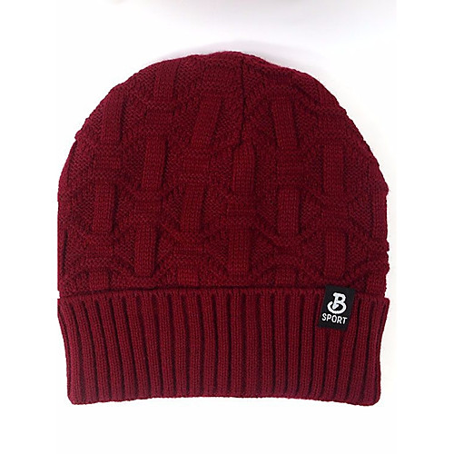 

Women's Hat Knitwear Sweater Ski Hat-Print Jacquard All Seasons Black Blue Red