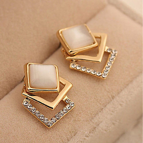 

Women's Synthetic Diamond Stud Earrings Ladies Fashion Classic Zircon Earrings Jewelry Gold For Daily Stage