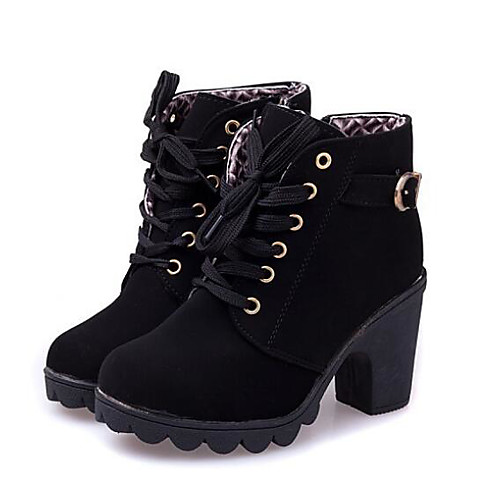 

Women's Boots Block Heel Boots Flat Heel Booties Ankle Boots Basic Pump Combat Boots Nubuck PU Winter Black Army Green Brown / Booties / Ankle Boots / Booties / Ankle Boots / EU39