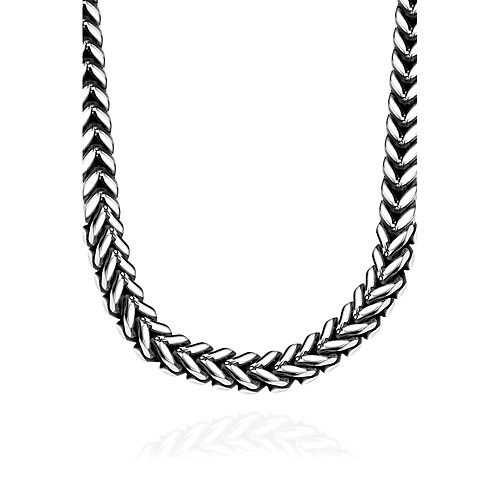 

Men's Chain Necklace Geometrical Foxtail chain Punk Hip-Hop Stainless Steel Titanium Steel Silver Necklace Jewelry For Halloween Street