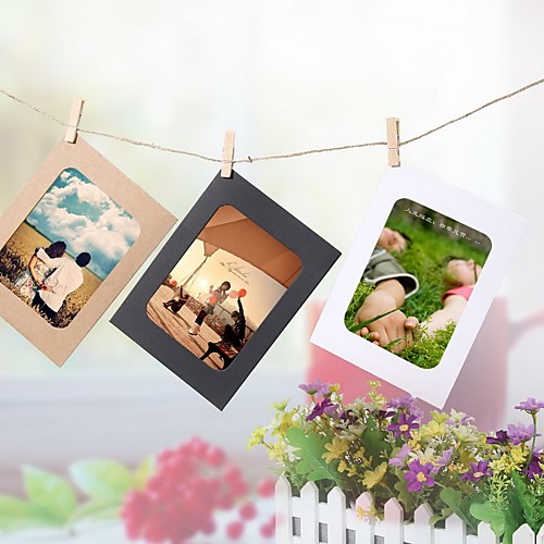 

3 Inches DIY Hanging Wall Picture Home Decoration Combination 10Pcs Wall Photo Frame With 10Pcs Clips