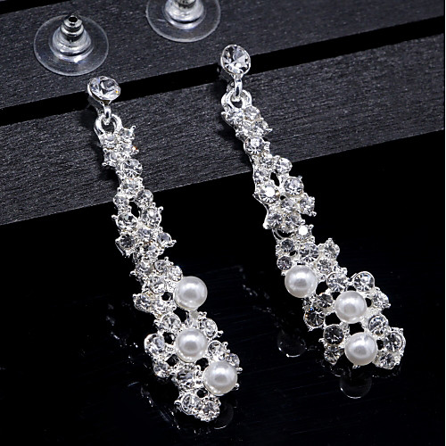 

Women's Crystal Drop Earrings Basic Elegant Pearl Crystal Earrings Jewelry Gold / Silver For Wedding Daily