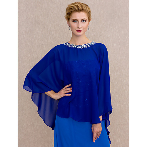 

Capes Chiffon Wedding / Party / Evening Women's Wrap With Beading / Buttons