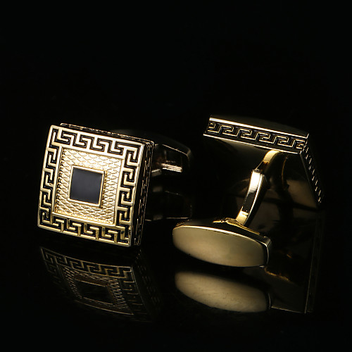 

Geometric Golden Cufflinks Pattern Men's Costume Jewelry For