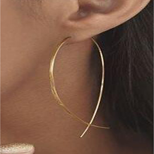 

Women's Stud Earrings Hoop Earrings Ladies Personalized Simple Style Gold Plated Earrings Jewelry Gold / Silver For Street Club