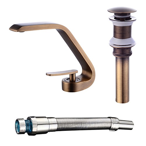 

Faucet Set - Clawfoot Antique Copper Centerset Single Handle One HoleBath Taps