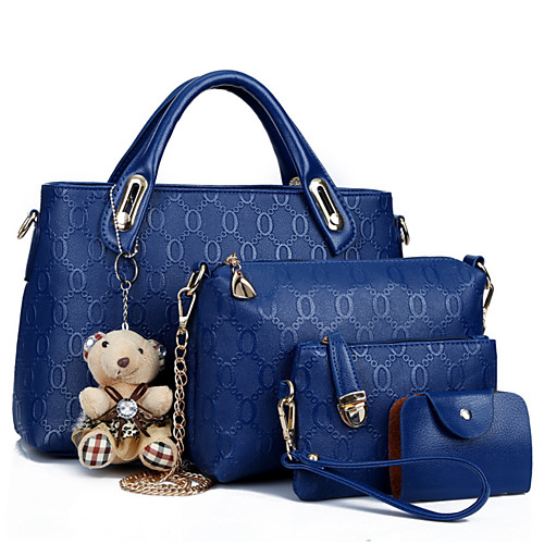 

Women's Zipper PU Bag Set Bag Sets 4 Pieces Purse Set Black / Yellow / Blue