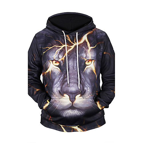 

Men's Hoodie Optical Illusion Hooded Daily Going out Weekend Active Hoodies Sweatshirts Long Sleeve Black / Fall