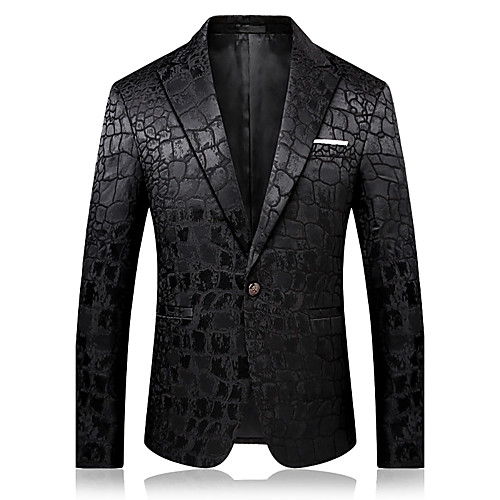

Black Solid Colored Regular Fit Cotton / Polyester Men's Suit - Notch lapel collar / Party / Fall / Winter / Long Sleeve / Sophisticated
