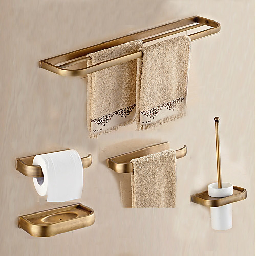 

Bathroom Accessory Set Antique Metal 5pcs - Hotel bath Toilet Paper Holders / tower bar / soap dish Wall Mounted