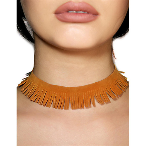

Women's Choker Necklace Fashion Plush Fabric Dark Red Black Orange Brown Necklace Jewelry For Daily Casual Street