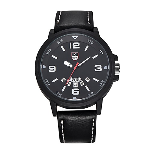 

Men's Casual Watch Fashion Watch Wrist Watch Quartz Leather Analog Black Red Coffee