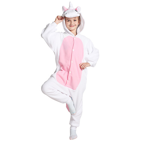 

Kid's Kigurumi Pajamas Unicorn Pony Onesie Pajamas Polar Fleece Pink Cosplay For Boys and Girls Animal Sleepwear Cartoon Festival / Holiday Costumes