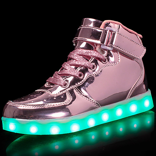 

Girls' Sneakers LED Comfort LED Shoes Patent Leather Customized Materials Little Kids(4-7ys) Big Kids(7years ) Athletic Casual Walking Shoes Lace-up Hook & Loop LED Black Blue Pink Fall