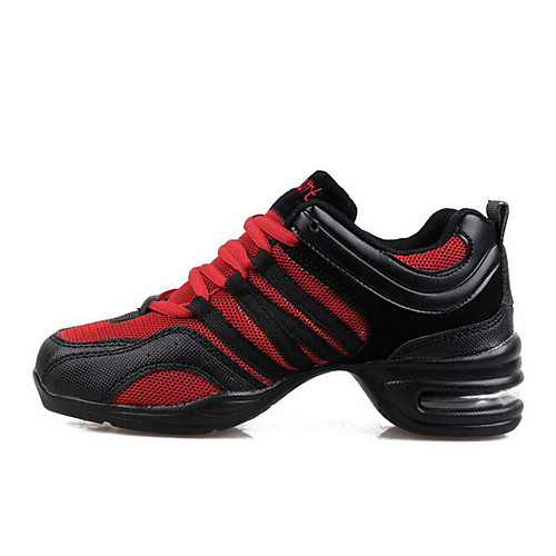 

Women's Dance Shoes Breathable Mesh Dance Sneakers Heel Wedge Heel Black / Black / Red / Black / Orange / Practice