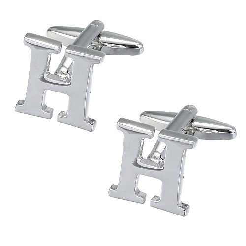 

Cufflinks Alphabet Shape Leisure Brooch Jewelry Silver For New Year