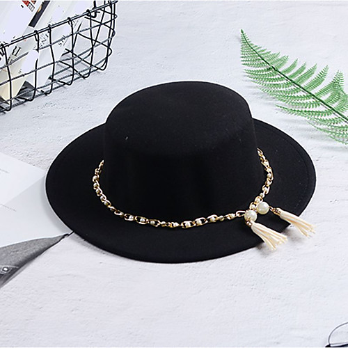 

Women's Bucket Hat Others Casual Vintage - Solid Colored Stylish Spring, Fall, Winter, Summer Wine Black