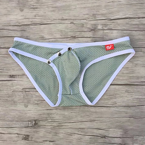 

Men's Super Sexy Briefs Underwear Solid Colored Low Waist Gray S M L