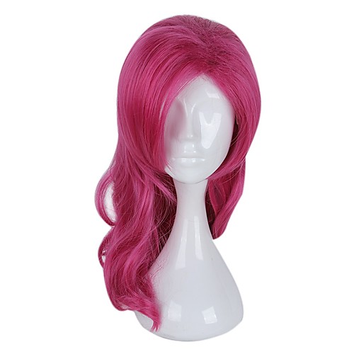 

Cosplay Costume Wig Synthetic Wig Cosplay Wig Straight Asymmetrical With Bangs Wig Medium Length Long PinkRed Synthetic Hair Women's Natural Hairline Red