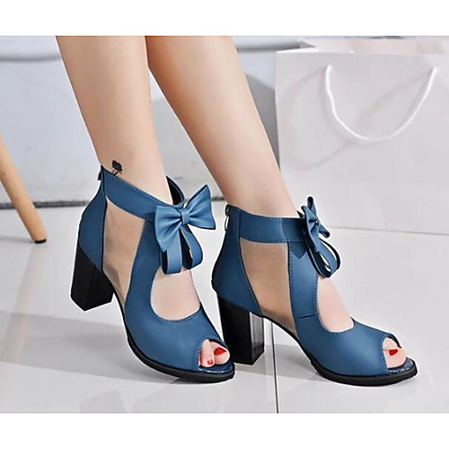 

Women's Sandals Basic Pump Nubuck Bowknot Black Blue / EU39