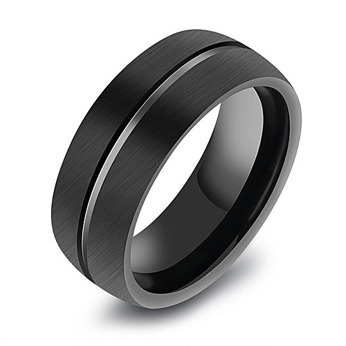 

Band Ring Geometrical Black Titanium Steel Tungsten Steel Titanium Fashion Korean Initial 8 9 10 11 12 / Men's