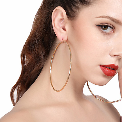 

Women's Drop Earrings Hoop Earrings Twisted Machete Ladies Oversized Huge Earrings Jewelry Gold / Silver For Party Street